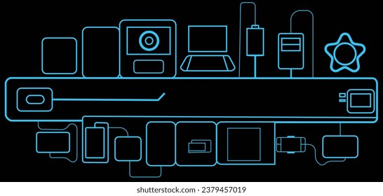 Technology stripes connection of electronic circuit board