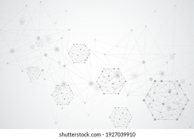 Technology structure molecular connect elements. Connection with hexagons elements. Vector illustration - Powered by Shutterstock - Get 15% off with code: PIKWIZARD15