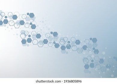 Technology structure molecular connect elements. Connection with hexagons elements. Vector illustration