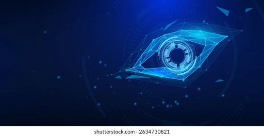  Technology style eye cyber background image. Technology graphic design background. Vector illustration. Vector Abstract technology circuit lines. Technology vector background.Eps10 vector.