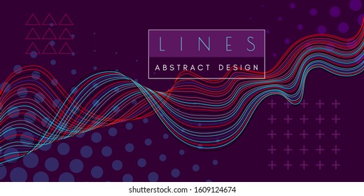 Technology style horizontal background. Abstract banner for scientific, medical or sport them design with lines, dots and digital decoration elements.