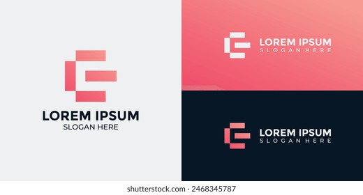 technology style letter E logo