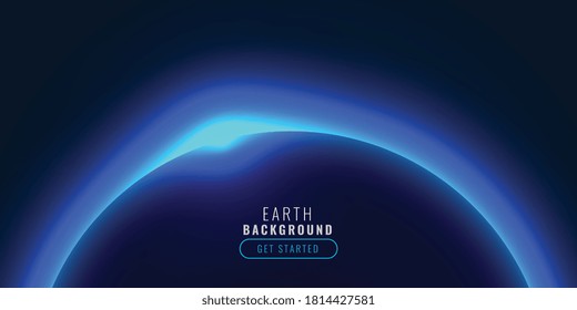 technology style planet with blue glowing light 