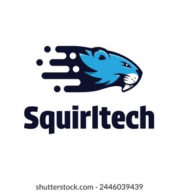 Technology Style Squirrel Head Mascot Icon