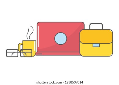 technology suitcase cartoon