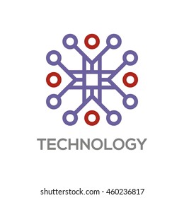 Technology Support System logo template. Vector stock graphic