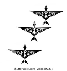 technology symbol with black and white bird logo