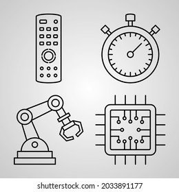 Technology Symbol Collection On White background Technology Outline Icons
