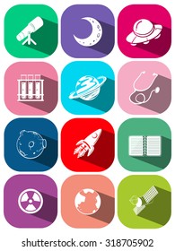 Technology symbol on square icons illustration