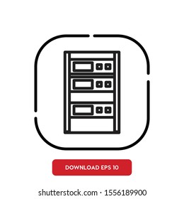 Technology symbol, servers outline vector icon
