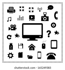 technology symbol set on white background 