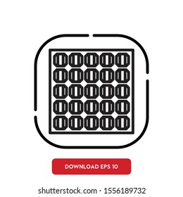 Technology symbol, solar panel outline vector icon