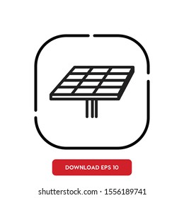 Technology symbol, solar panel outline vector icon