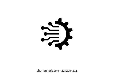 Technology system, Data analytic vector icon illustration isolated