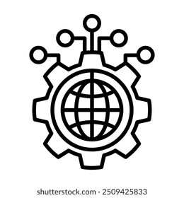 Símbolo de ícono de innovación tecnológica de Tecnología. Ilustración vectorial de esquema