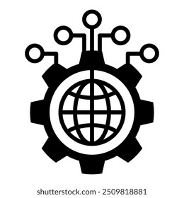 Technology tech innovation icon symbol. Outline vector illustration