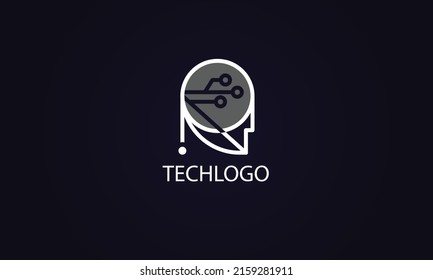 Technology tech vector logo design