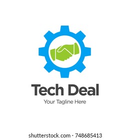 Technology Technical Industry Deal Logo Design Vector Template