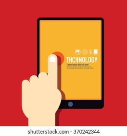 technology template modern minimal flat design vector/illustration