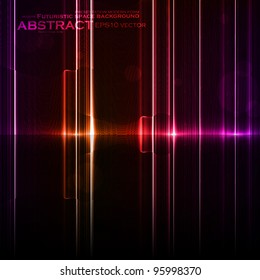 Technology template. Neon abstract, reflection lines vector backgrounds eps10