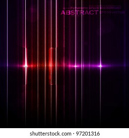 Technology template. Neon abstract, reflection lines vector backgrounds eps10