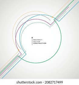 Technology texture template. Vector dynamic design, Illustration with lines and circles. Trendy connect abstract lines, great design for any purposes. Simple vector digital background