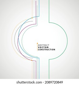 Technology texture template. Vector dynamic design, Illustration with lines and circles. Trendy connect abstract lines, great design for any purposes. Simple vector digital background