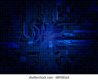 technology theme background with detailed circuit pattern. Eps 10 vector
