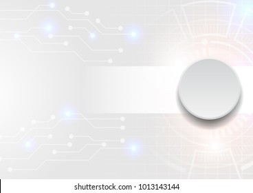 Technology theme, Button with circuit lines and small lights