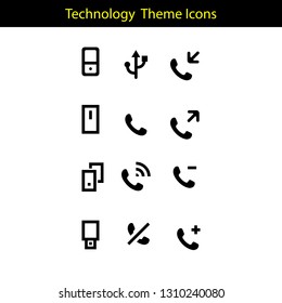 technology theme icon with line style