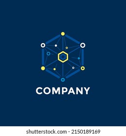 Logo für Technologie mit abstrakten Symbolen