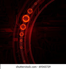 Technology theme vector banner with detailed circuit pattern and space for text.