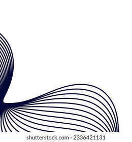 A technology themed background design adorned with an abstract illustration of curvy wave lines acting as corner borders