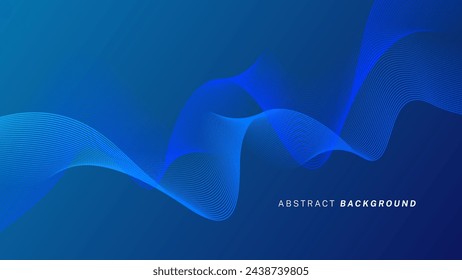 Technology themed dark blue background with wave lines. Futuristic background, suitable for banners, posters, web, presentations, wallpapers