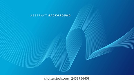 Fondo azul oscuro temático de la tecnología con líneas de onda. Fondo futurista, adecuado para banners, carteles, web, presentaciones, fondos de pantalla