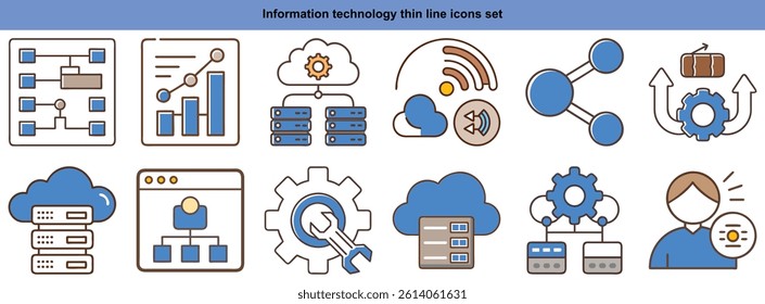IT Technology Thin Line Icons