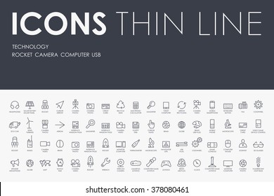 technology Thin Line Icons