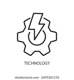 Tecnología de iconos de línea delgada. Ilustración vectorial original.