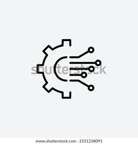 Technology thin liner icon isolated.