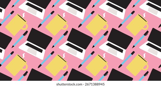 Tecnologia ou tema de transporte sem fim em loop aresta vetor padrão design 