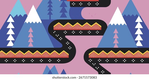 Technology or transport theme endless looped edge vector pattern design 