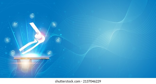 Technology for treatment of bone elbow injury. Abstract traumatology and orthopedics. Medical science in the hospital for body joints.