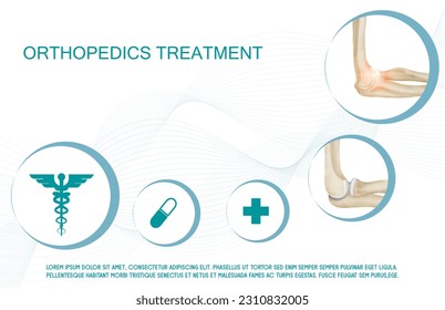 Tecnología para el tratamiento del hueso del codo. Resumen de traumatología y ortopedia. Ciencias médicas en el hospital para las articulaciones corporales.