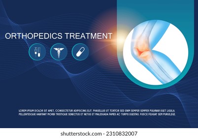 Tecnología para el tratamiento de la lesión ósea en la rodilla y en la articulación. Resumen de traumatología y ortopedia. Ciencias médicas en el hospital para las articulaciones corporales.