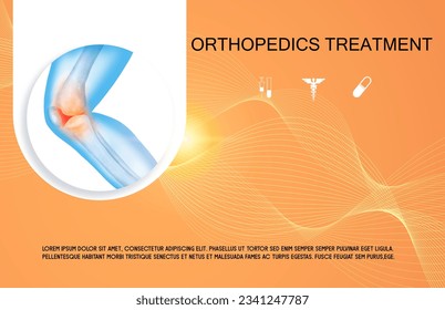 Technology for treatment of knee and joint bone injury. Abstract traumatology and orthopedics. Medical science in the hospital for body joints.