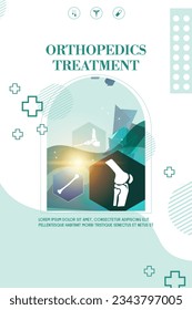 Technology for treatment of knee and joint bone injury. Abstract traumatology and orthopedics. Medical science in the hospital for body joints.