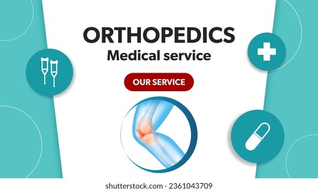 Tecnología para el tratamiento de la lesión ósea en la rodilla y en la articulación. Resumen de traumatología y ortopedia. Ciencias médicas en el hospital para las articulaciones corporales.