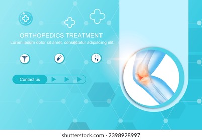 Technology for treatment of knee and joint bone injury. Abstract traumatology and orthopedics. Medical science in the hospital for body joints.