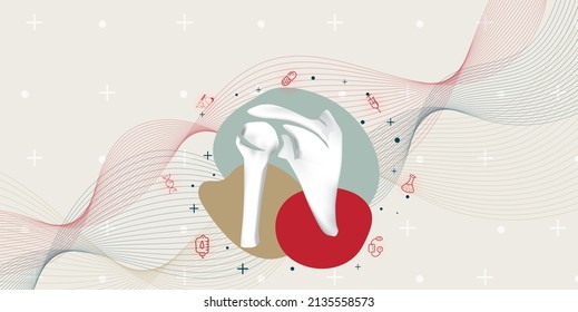 Technology for treatment of shoulder bone. Abstract traumatology and orthopedics. Medical science in the hospital for body joints.