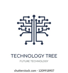 technology Tree icon. technology Tree linear symbol design from Future technology collection.